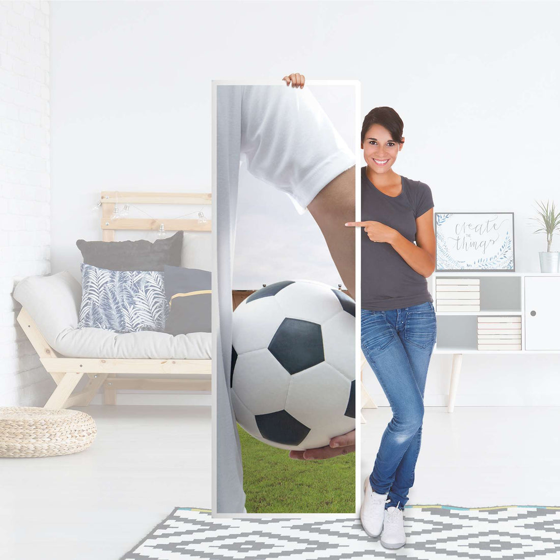 Kühlschrank Folie Footballmania - Küche - Kühlschrankgröße 60x180 cm