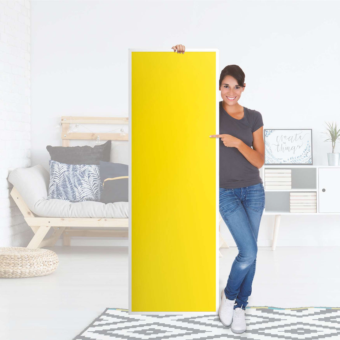 Kühlschrank Folie Gelb Dark - Küche - Kühlschrankgröße 60x180 cm