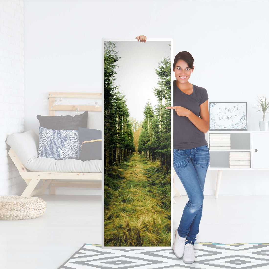 Kühlschrank Folie Green Alley - Küche - Kühlschrankgröße 60x180 cm
