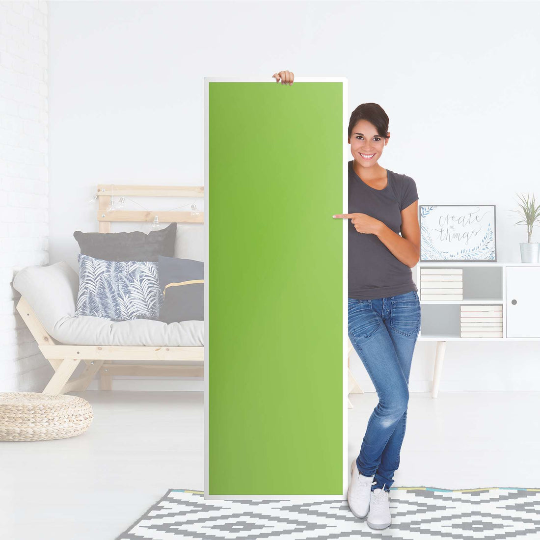 Kühlschrank Folie Hellgrün Dark - Küche - Kühlschrankgröße 60x180 cm