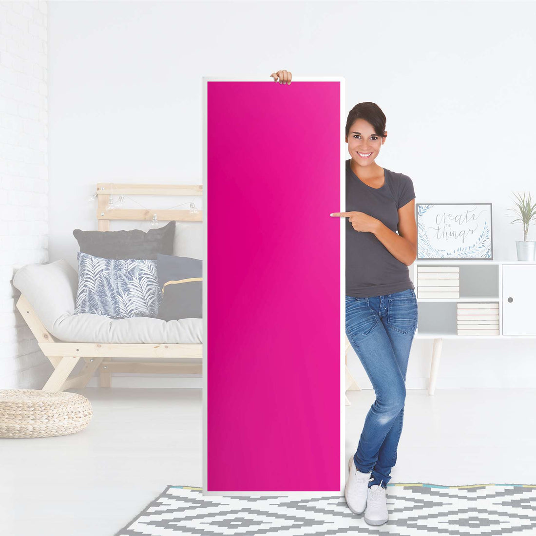 Kühlschrank Folie Pink Dark - Küche - Kühlschrankgröße 60x180 cm