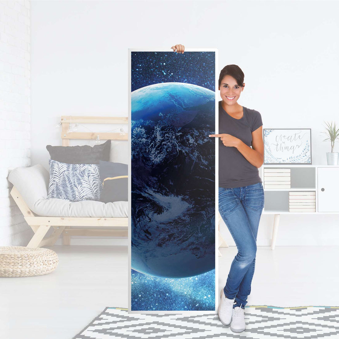 Kühlschrank Folie Planet Blue - Küche - Kühlschrankgröße 60x180 cm