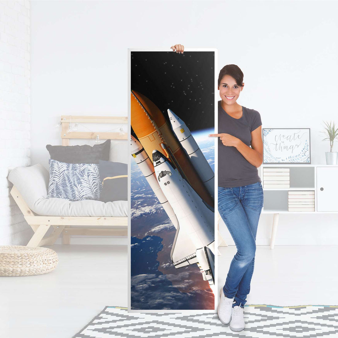 Kühlschrank Folie Space Traveller - Küche - Kühlschrankgröße 60x180 cm