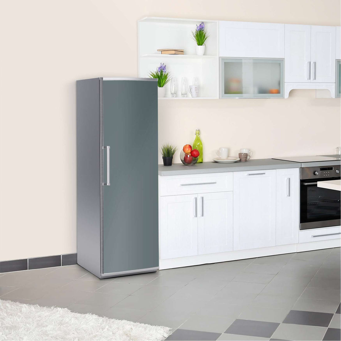 Kühlschrank Folie Blaugrau Light  Kühlschrank 60x180 cm