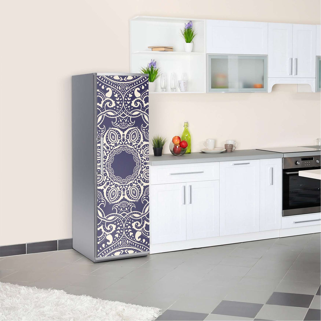 Kühlschrank Folie Blue Mandala  Kühlschrank 60x180 cm