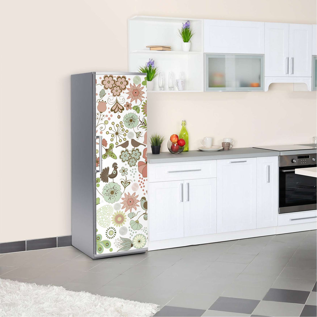Kühlschrank Folie Flower Pattern  Kühlschrank 60x180 cm