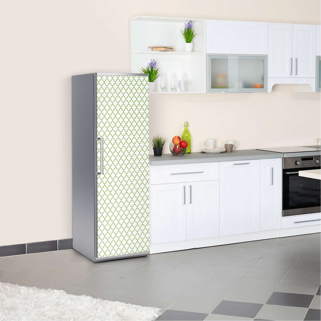 Kühlschrank Folie Retro Pattern - Grün  Kühlschrank 60x180 cm