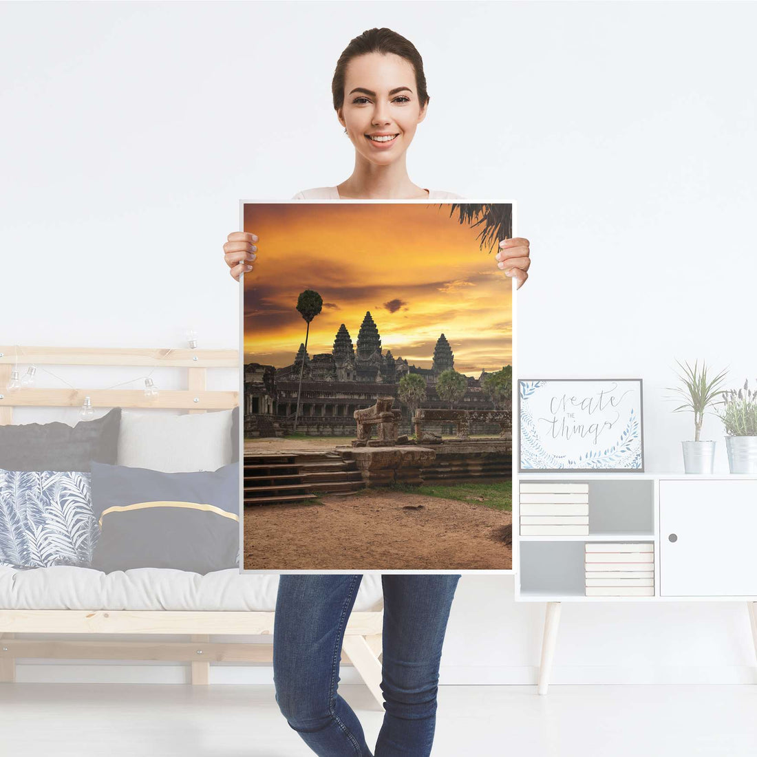 Kühlschrank Folie Angkor Wat - Küche - Kühlschrankgröße 60x80 cm