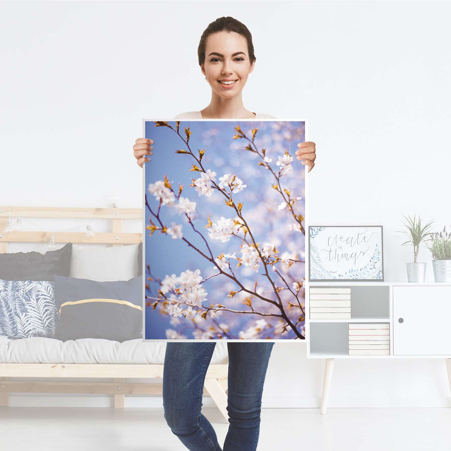 Kühlschrank Folie Apple Blossoms - Küche - Kühlschrankgröße 60x80 cm