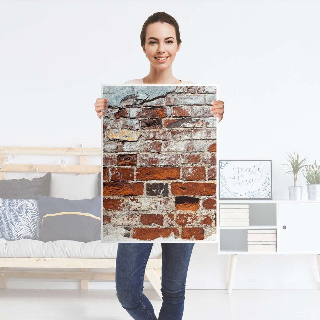 Kühlschrank Folie Backstein - Küche - Kühlschrankgröße 60x80 cm