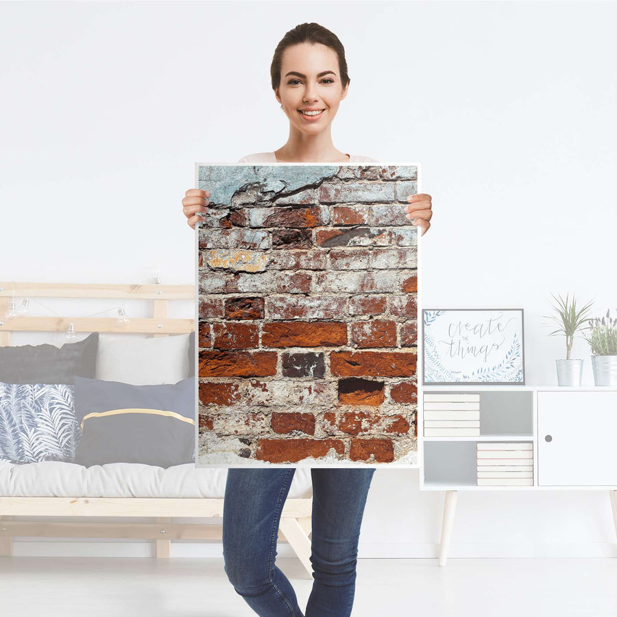 Kühlschrank Folie Backstein - Küche - Kühlschrankgröße 60x80 cm