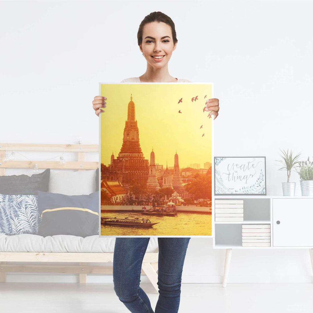 Kühlschrank Folie Bangkok Sunset - Küche - Kühlschrankgröße 60x80 cm