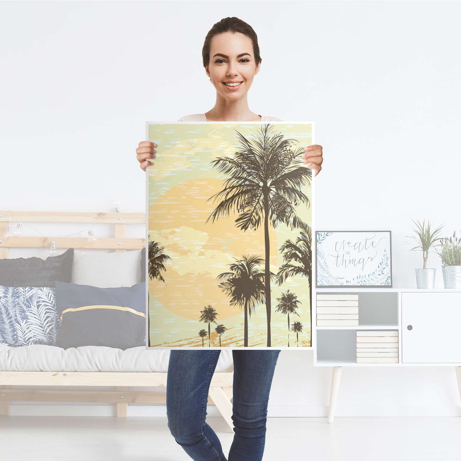 Kühlschrank Folie Beach Palms - Küche - Kühlschrankgröße 60x80 cm