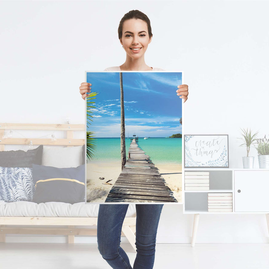 Kühlschrank Folie Blue Water - Küche - Kühlschrankgröße 60x80 cm