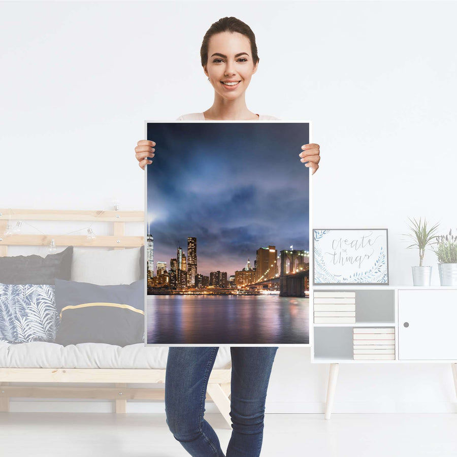 Kühlschrank Folie Brooklyn Bridge - Küche - Kühlschrankgröße 60x80 cm