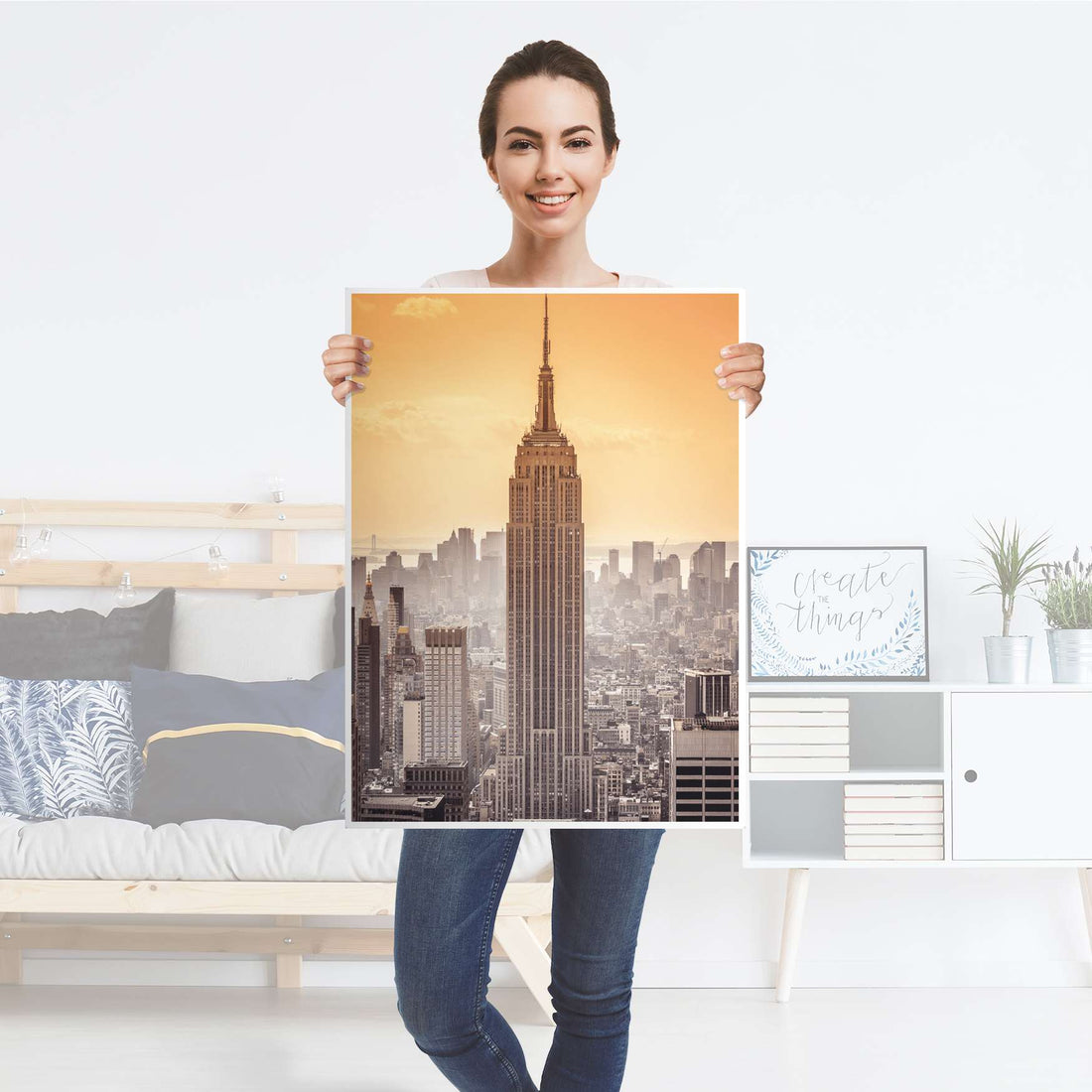 Kühlschrank Folie Empire State Building - Küche - Kühlschrankgröße 60x80 cm