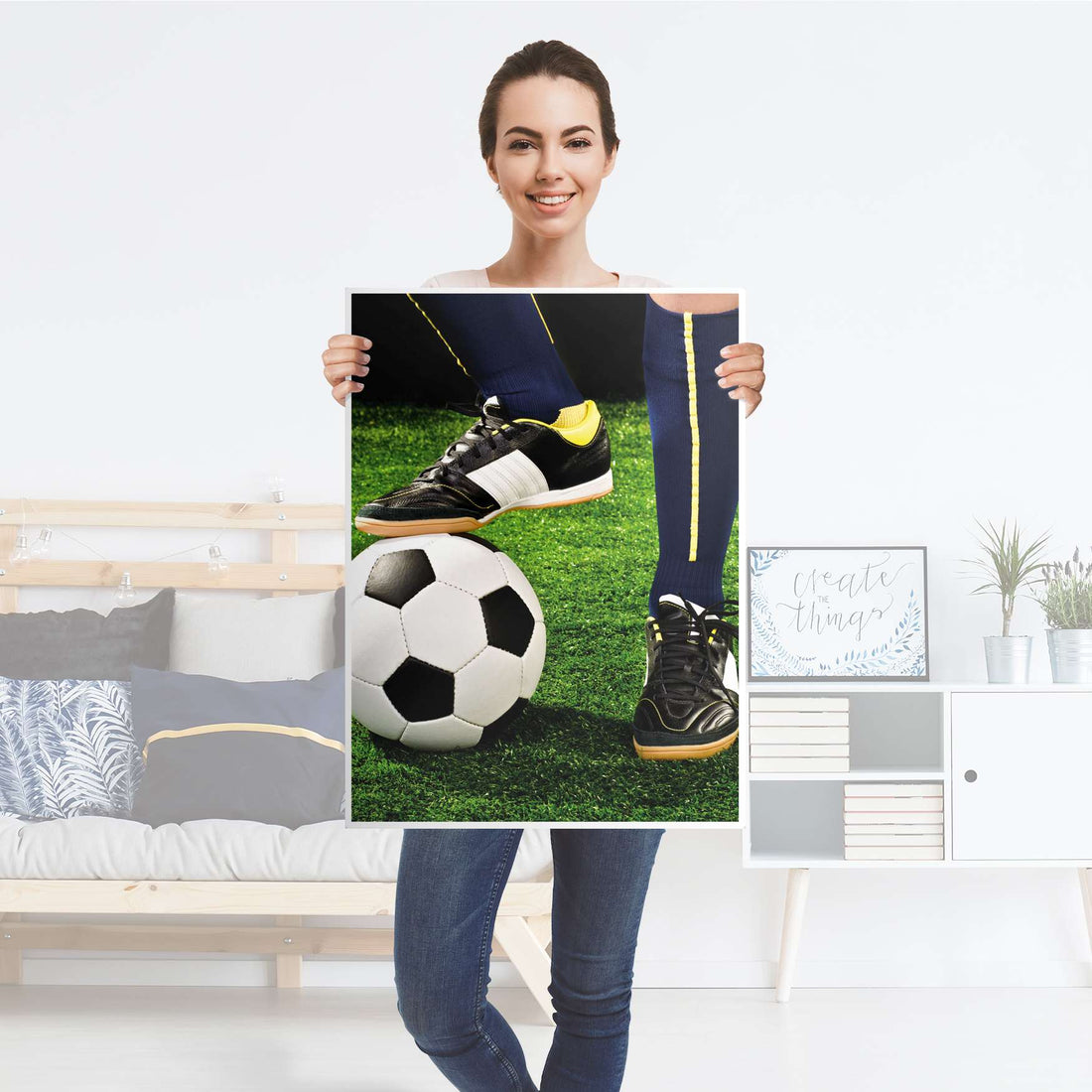 Kühlschrank Folie Fussballstar - Küche - Kühlschrankgröße 60x80 cm