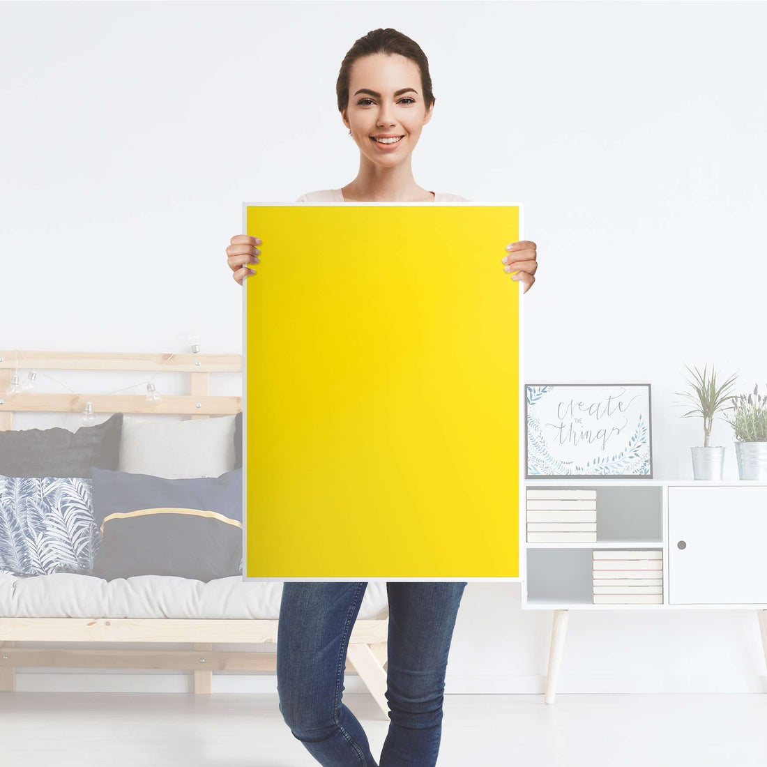 Kühlschrank Folie Gelb Dark - Küche - Kühlschrankgröße 60x80 cm