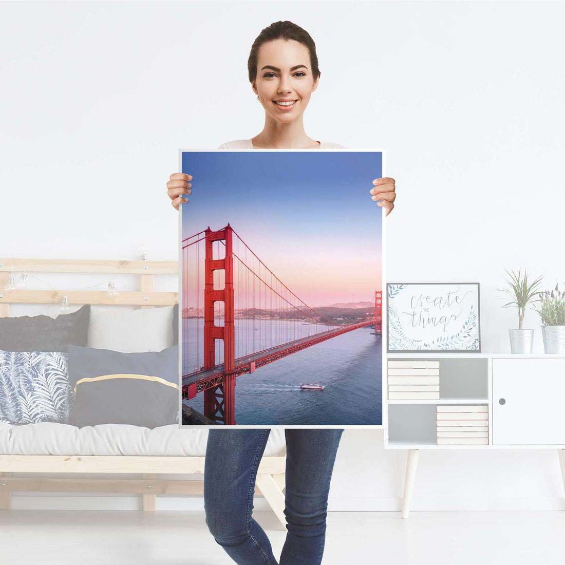 Kühlschrank Folie Golden Gate - Küche - Kühlschrankgröße 60x80 cm