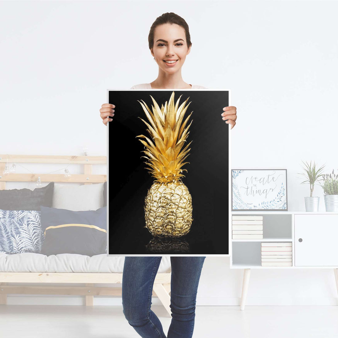 Kühlschrank Folie Goldenes Früchtchen - Küche - Kühlschrankgröße 60x80 cm