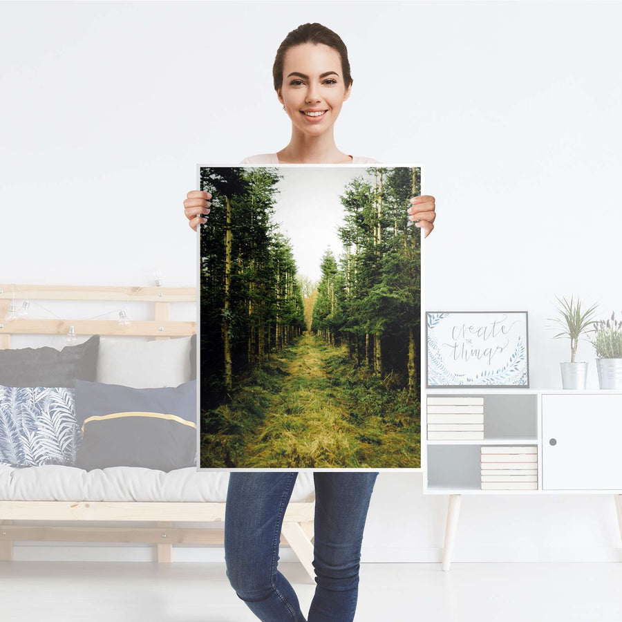 Kühlschrank Folie Green Alley - Küche - Kühlschrankgröße 60x80 cm