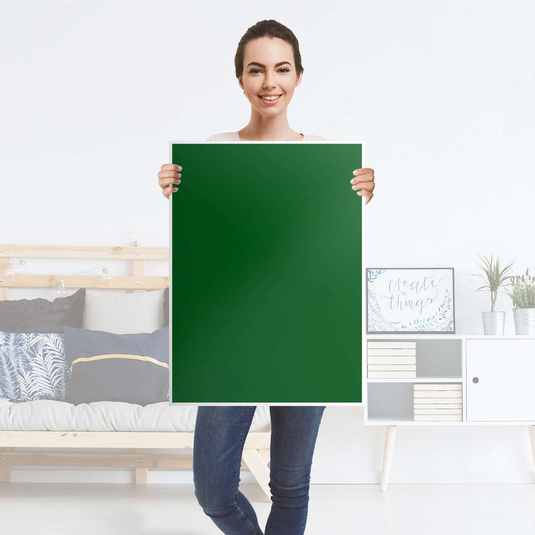 Kühlschrank Folie Grün Dark - Küche - Kühlschrankgröße 60x80 cm