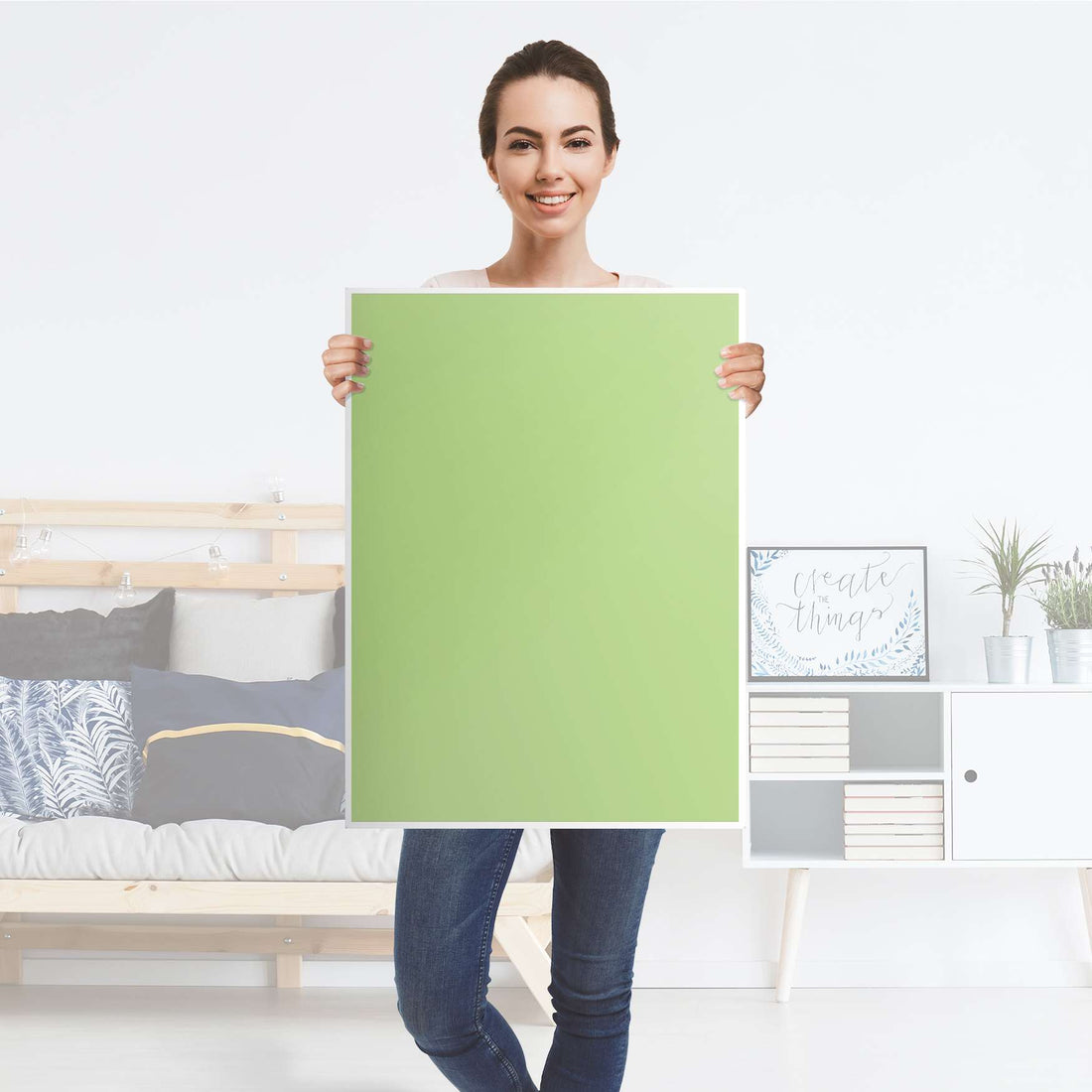 Kühlschrank Folie Hellgrün Light - Küche - Kühlschrankgröße 60x80 cm