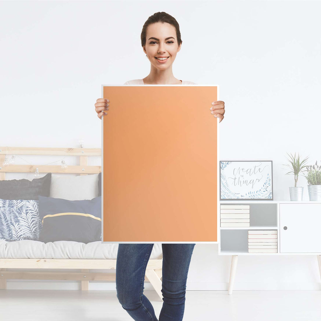 Kühlschrank Folie Orange Light - Küche - Kühlschrankgröße 60x80 cm