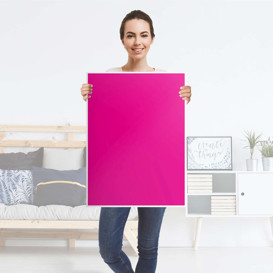 Kühlschrank Folie Pink Dark - Küche - Kühlschrankgröße 60x80 cm