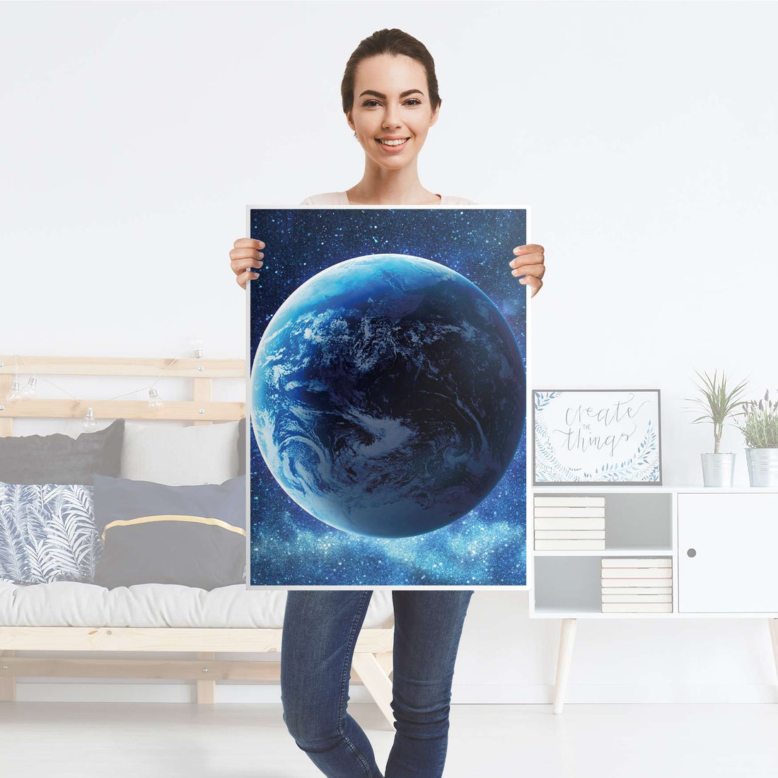 Kühlschrank Folie Planet Blue - Küche - Kühlschrankgröße 60x80 cm