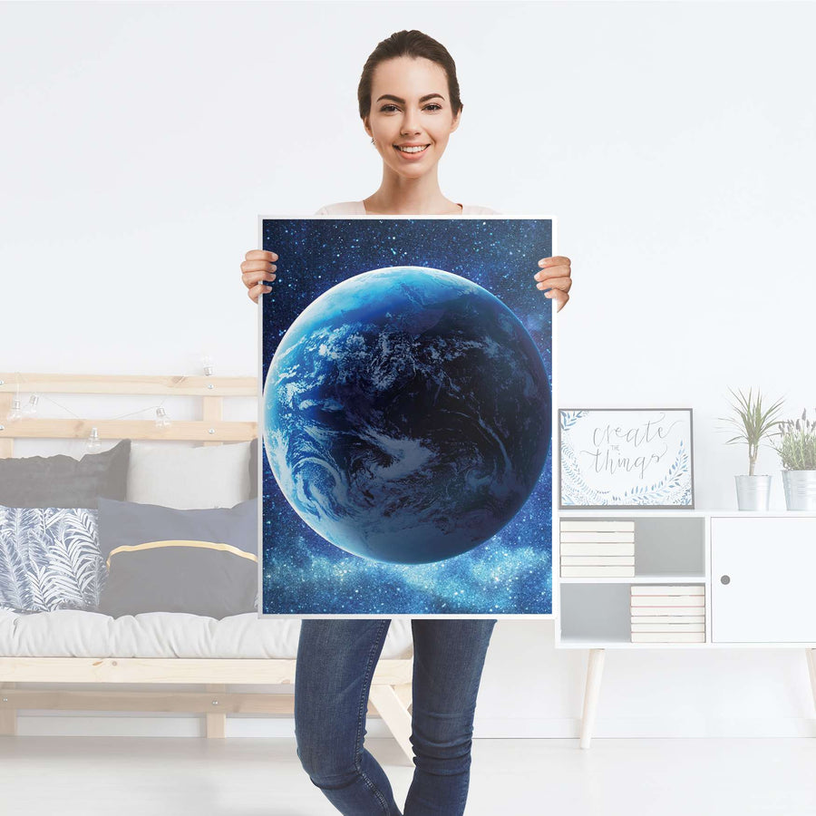 Kühlschrank Folie Planet Blue - Küche - Kühlschrankgröße 60x80 cm