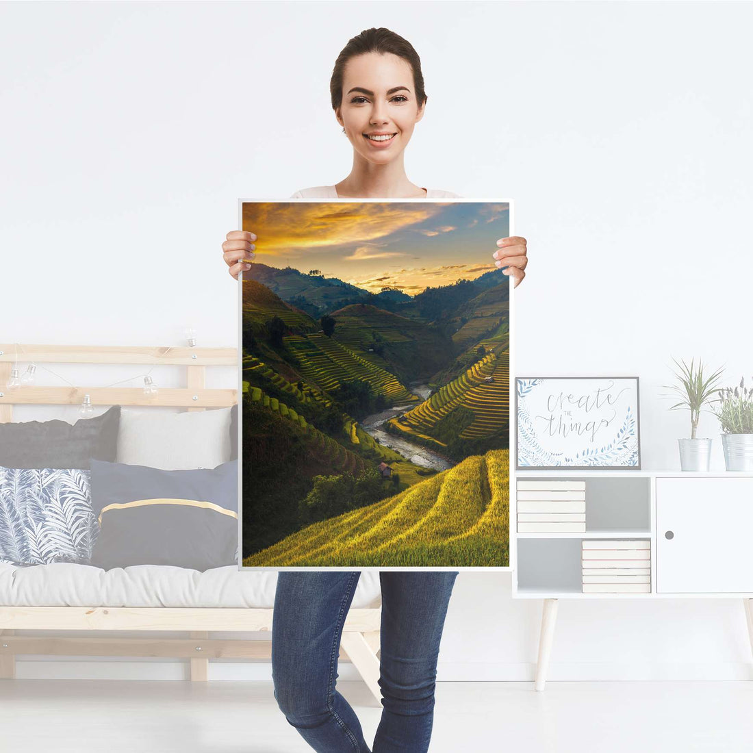 Kühlschrank Folie Reisterrassen - Küche - Kühlschrankgröße 60x80 cm