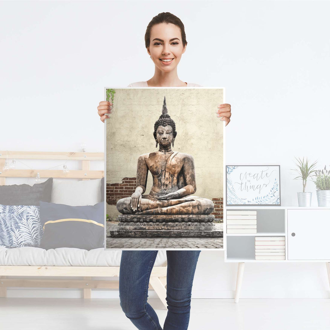 Kühlschrank Folie Relaxing Buddha - Küche - Kühlschrankgröße 60x80 cm