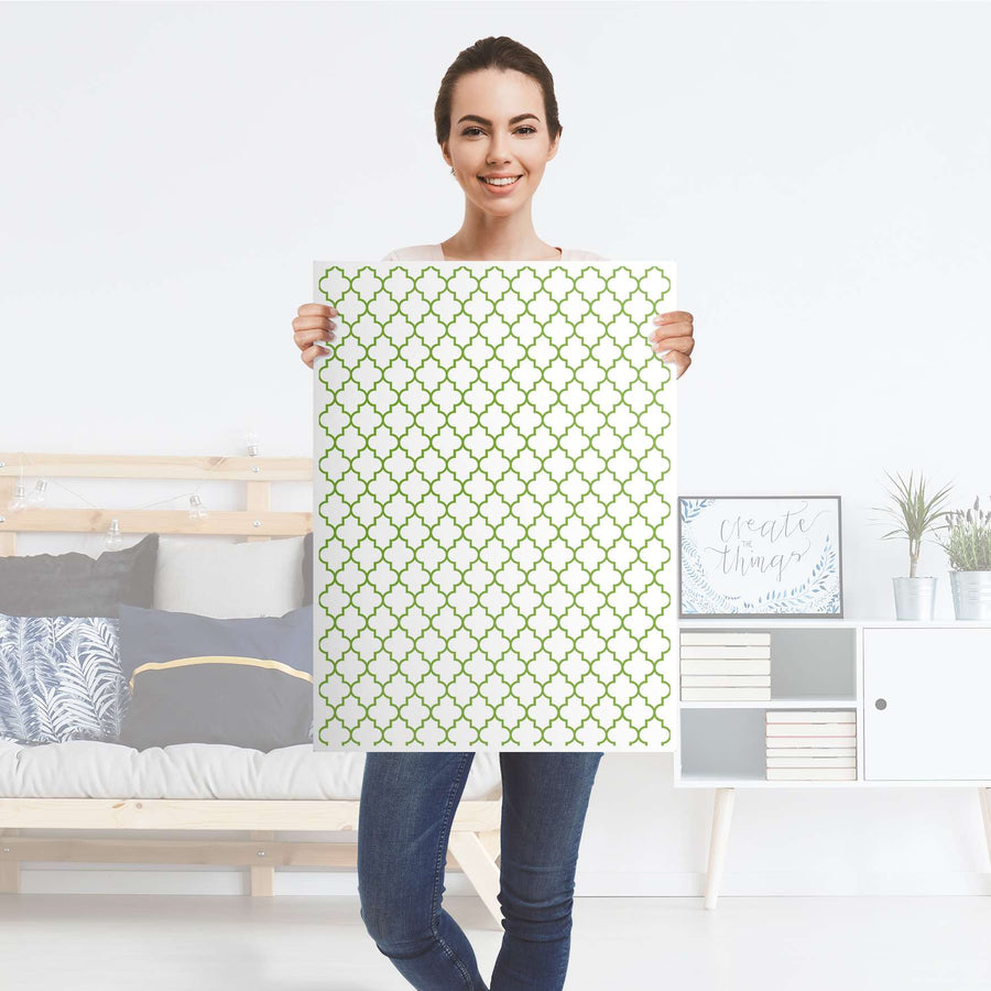 Kühlschrank Folie Retro Pattern - Grün - Küche - Kühlschrankgröße 60x80 cm
