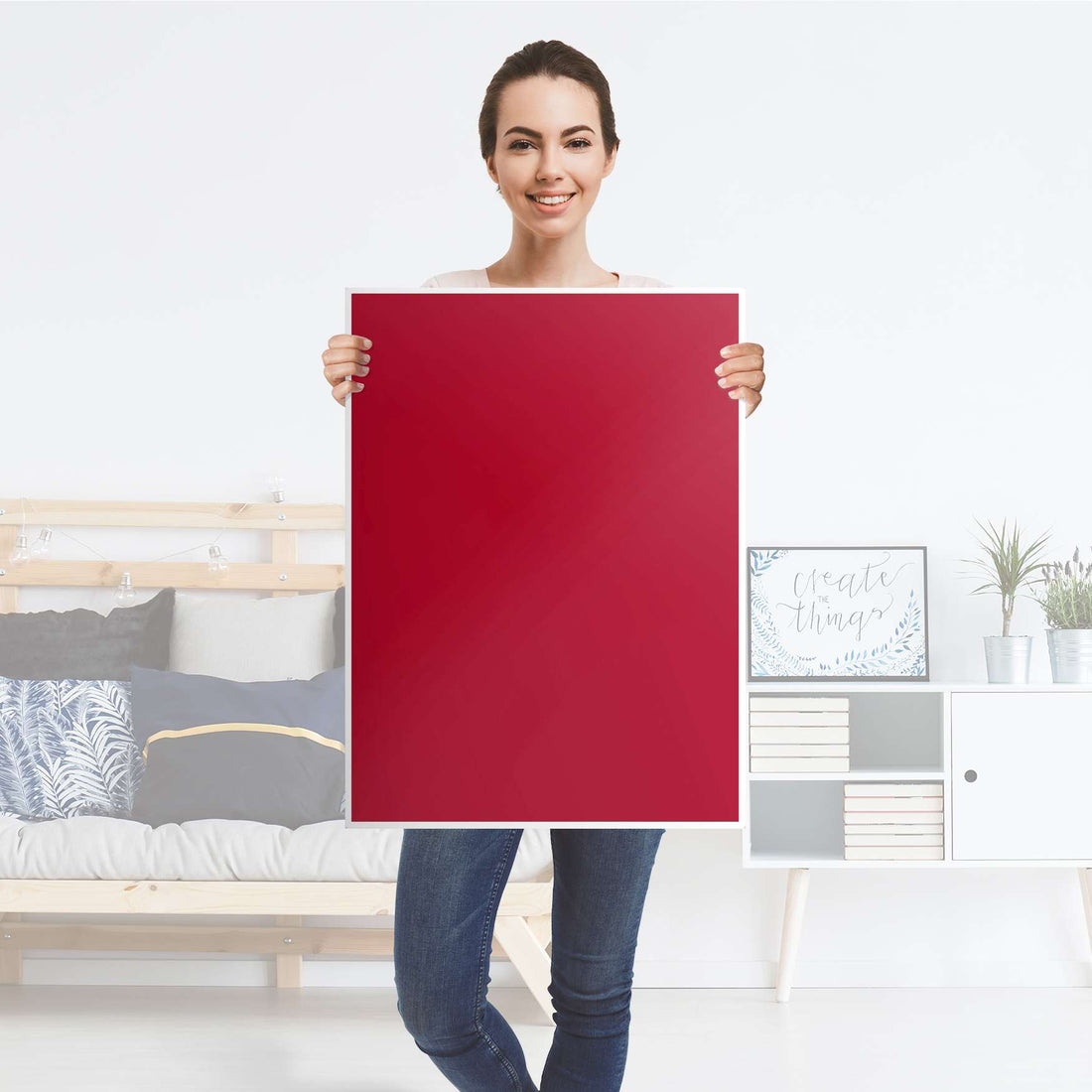 Kühlschrank Folie Rot Dark - Küche - Kühlschrankgröße 60x80 cm