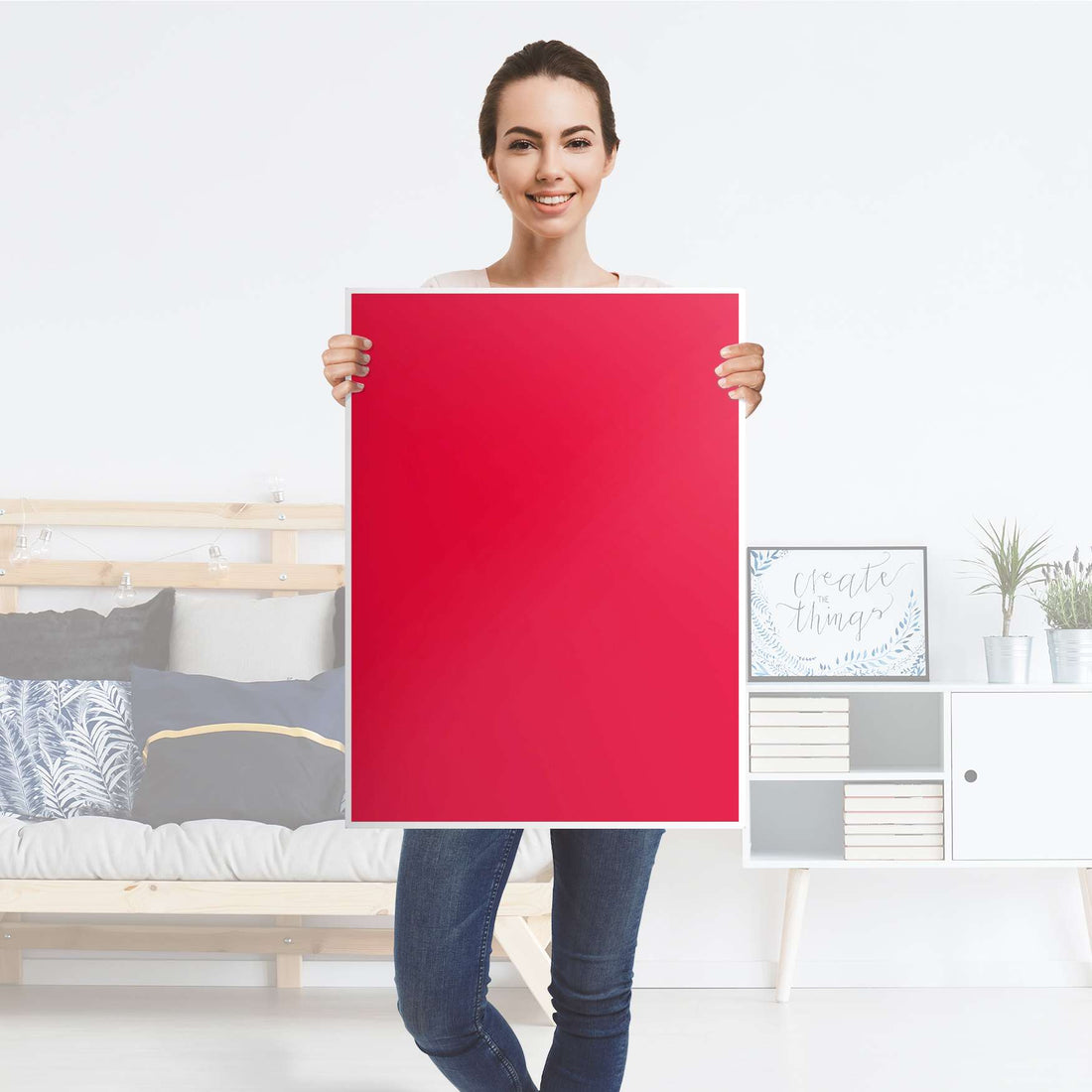 Kühlschrank Folie Rot Light - Küche - Kühlschrankgröße 60x80 cm