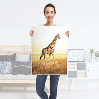Kühlschrank Folie Savanna Giraffe - Küche - Kühlschrankgröße 60x80 cm