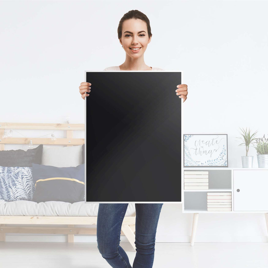 Kühlschrank Folie Schwarz - Küche - Kühlschrankgröße 60x80 cm