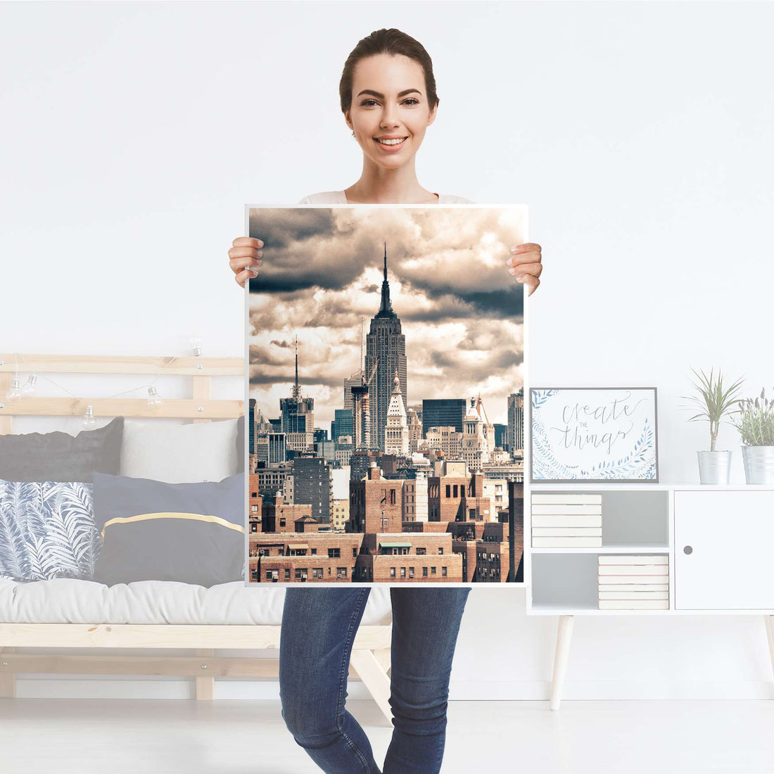 Kühlschrank Folie Skyline NYC - Küche - Kühlschrankgröße 60x80 cm