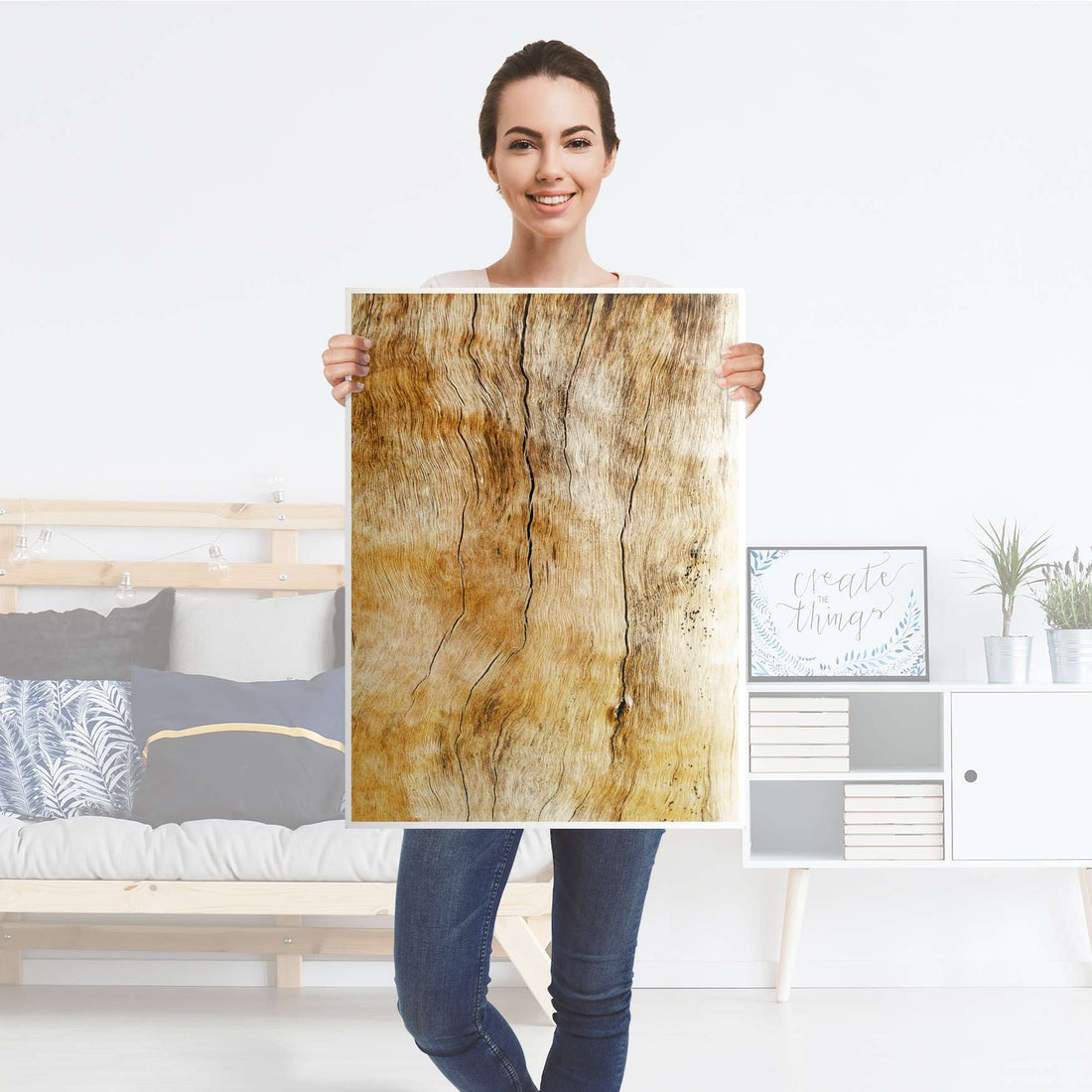Kühlschrank Folie Unterholz - Küche - Kühlschrankgröße 60x80 cm