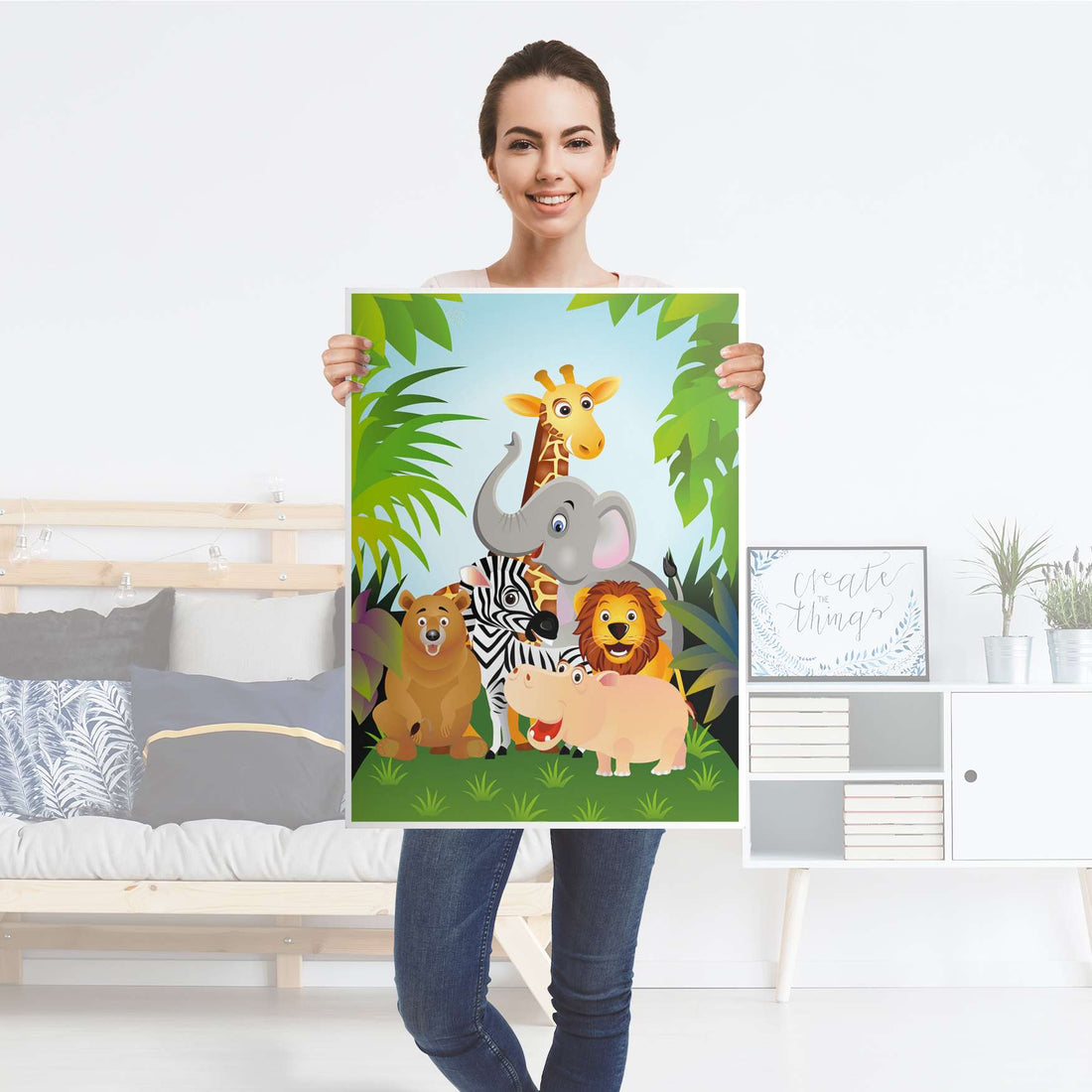 Kühlschrank Folie Wild Animals - Küche - Kühlschrankgröße 60x80 cm