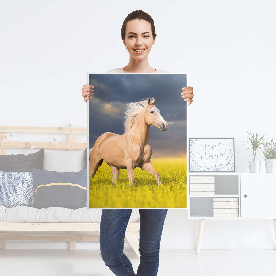 Kühlschrank Folie Wildpferd - Küche - Kühlschrankgröße 60x80 cm