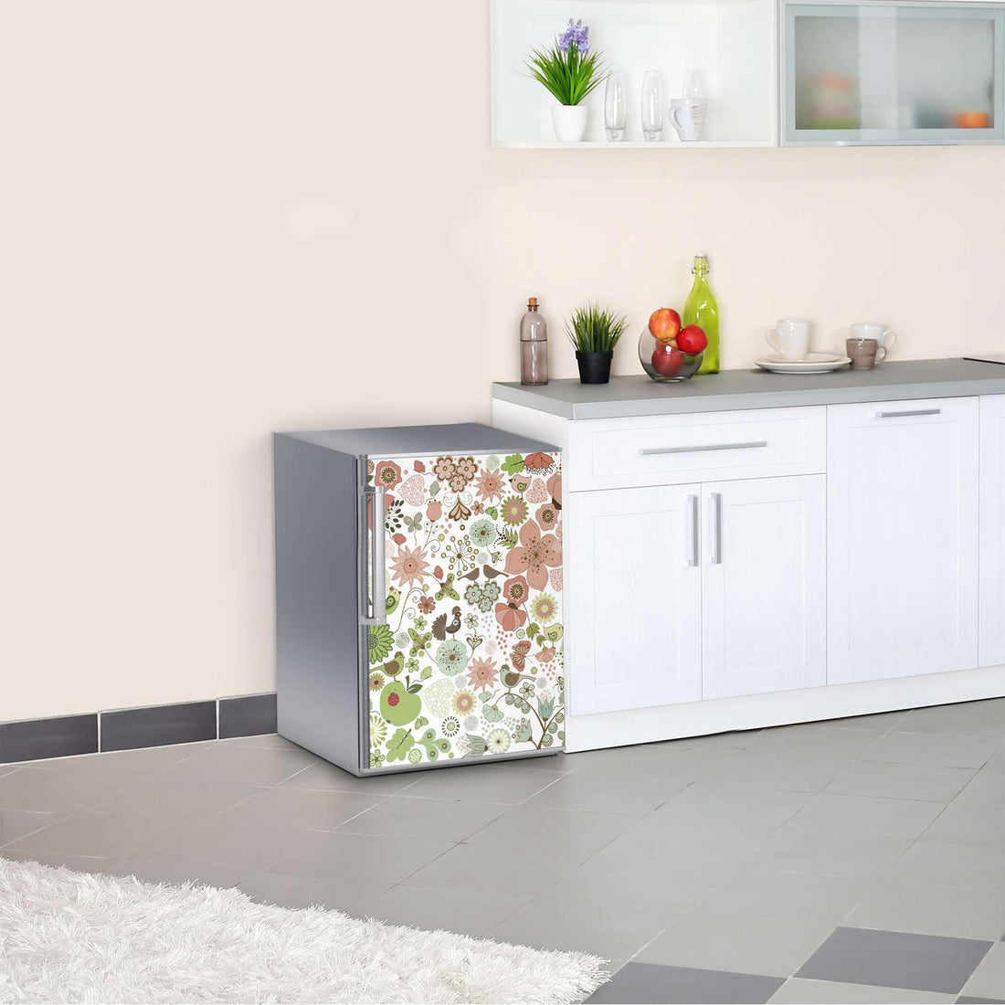 Kühlschrank Folie Flower Pattern  Kühlschrank 60x80 cm