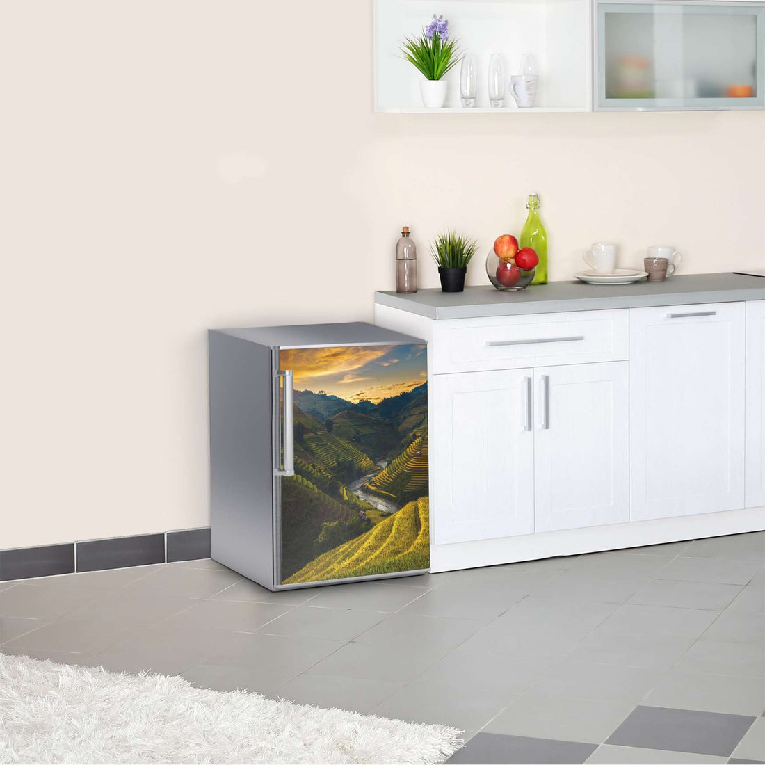 Kühlschrank Folie Reisterrassen  Kühlschrank 60x80 cm