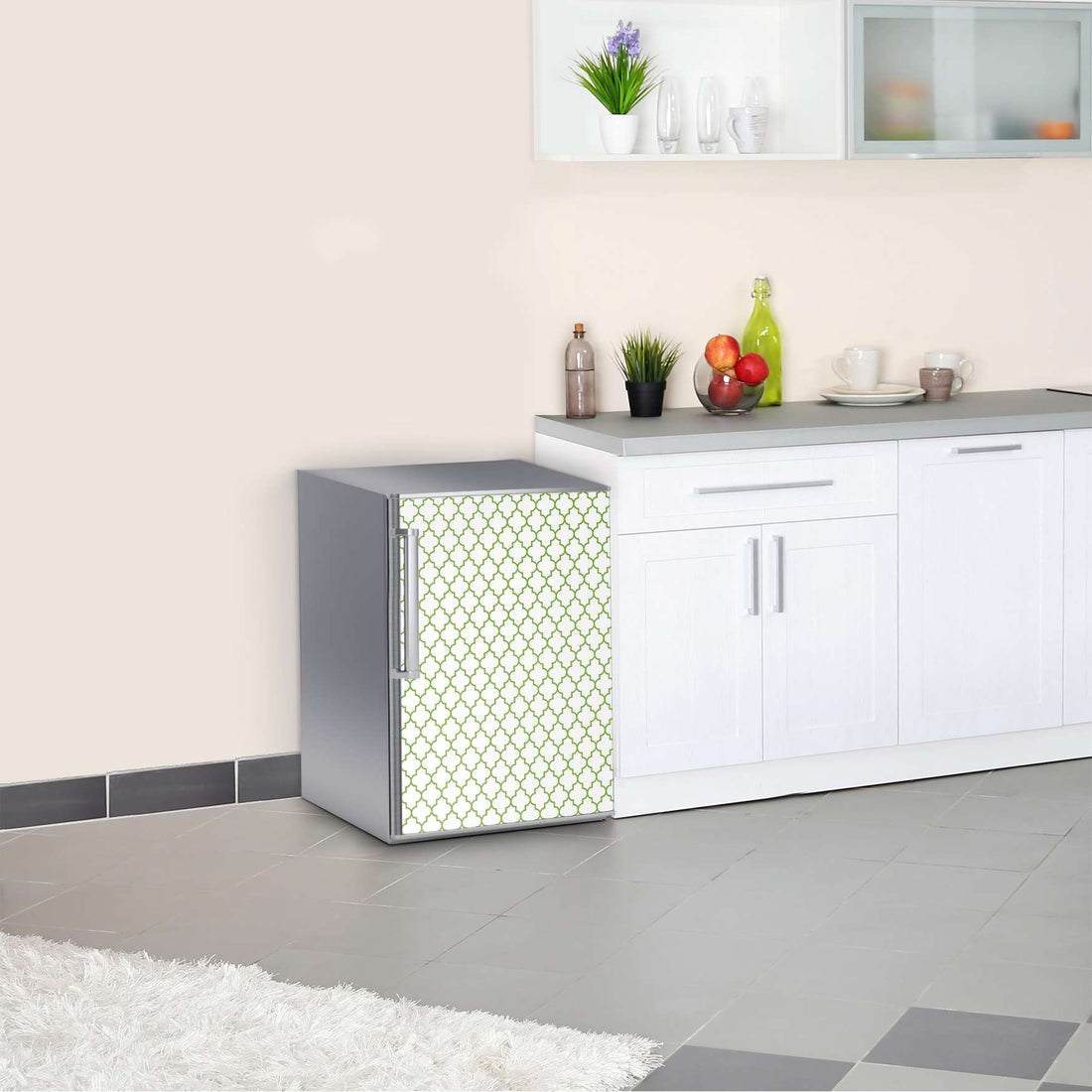 Kühlschrank Folie Retro Pattern - Grün  Kühlschrank 60x80 cm