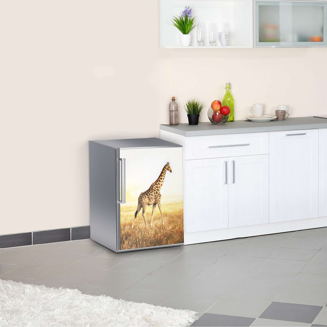 Kühlschrank Folie Savanna Giraffe  Kühlschrank 60x80 cm