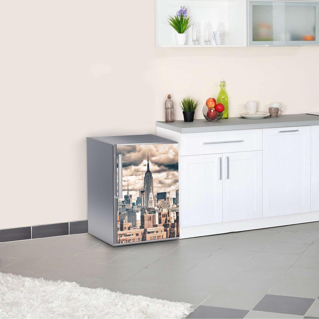 Kühlschrank Folie Skyline NYC  Kühlschrank 60x80 cm