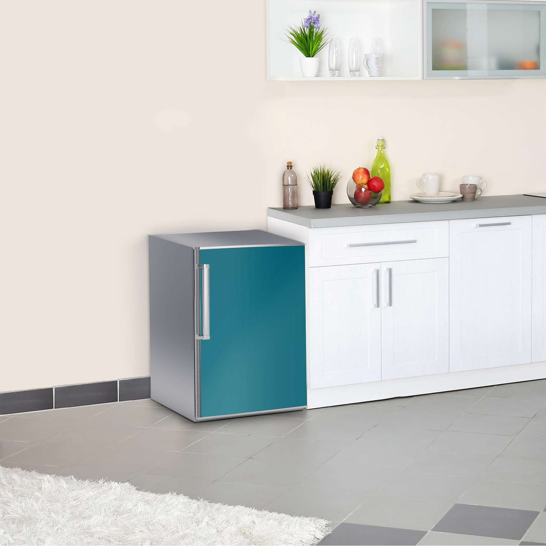 Kühlschrank Folie Türkisgrün Dark  Kühlschrank 60x80 cm