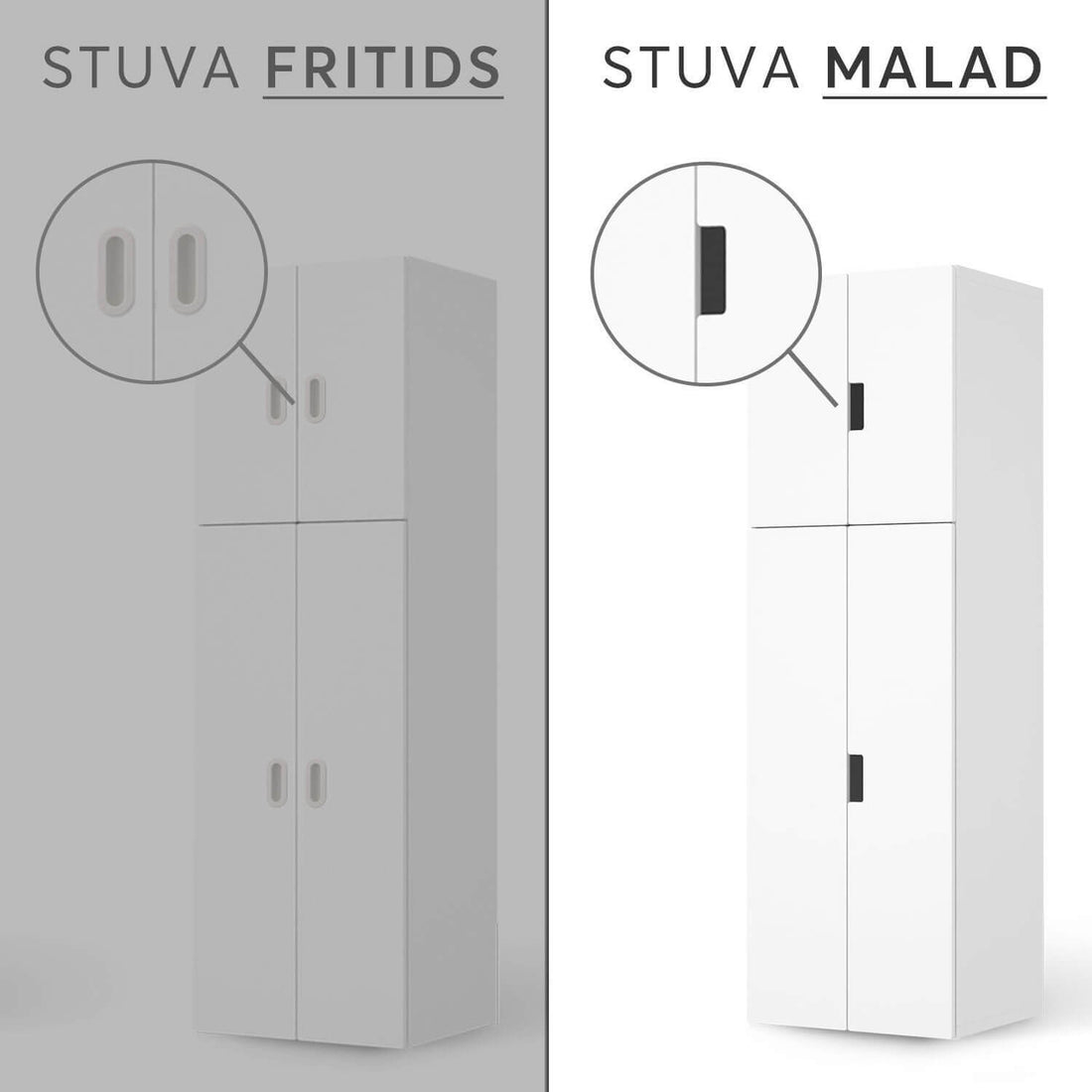 Vergleich IKEA Stuva Malad / Fritids - Pastell Geometrik