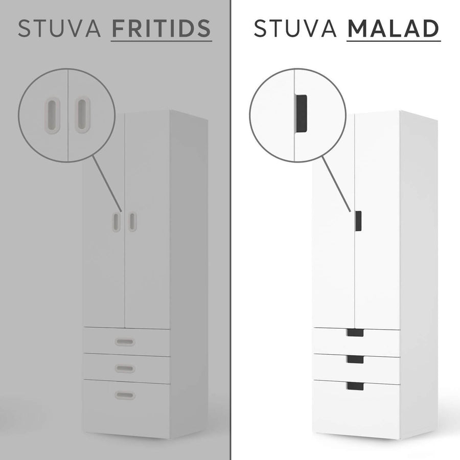 Vergleich IKEA Stuva Malad / Fritids - Pastell Geometrik